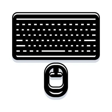 Computer keyboard and mouse input devices icon 스톡 일러스트