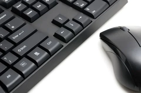 Computer keyboard and mouse  isolated on white background Foto stock