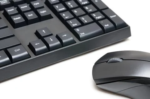 Computer keyboard and mouse  isolated on white background Foto stock