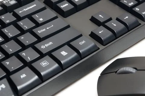 Computer keyboard and mouse  isolated on white background Stock Photos