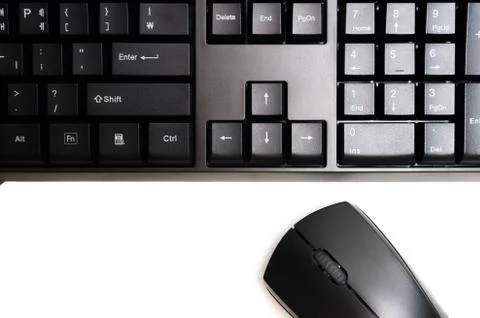 Computer keyboard and mouse  isolated on white background Foto stock