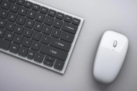 Computer keyboard and mouse on the table. Office topics Foto stock