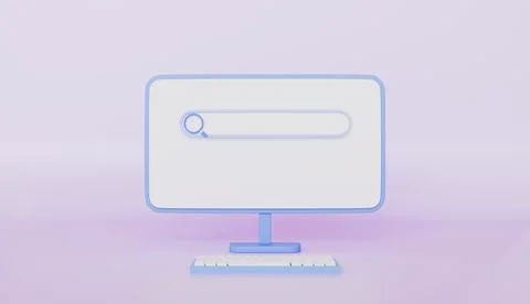 Computer with keyboard and online search concept Illustrazione stock