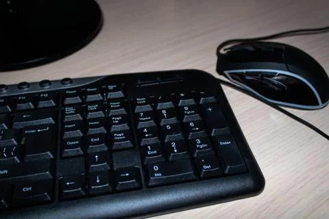 Computer keyboard and optical mouse Foto stock