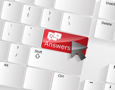 Computer keyboard with answers key Stock Illustration