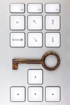 Computer keyboard with antique key Stock Photos