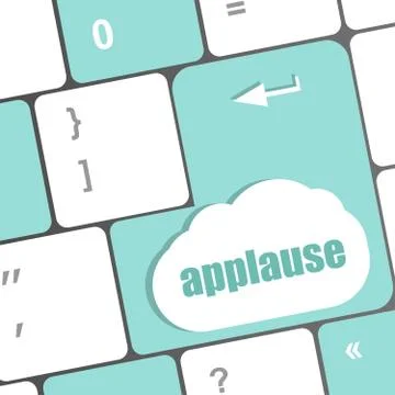 Computer keyboard with applause key - business concept Stock Illustration