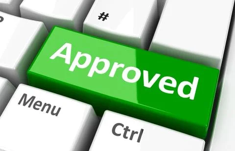 Computer keyboard approved Stock Illustration