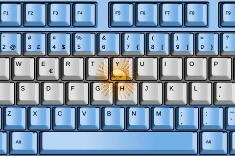 Computer keyboard with argentina flag concept Stock Illustration