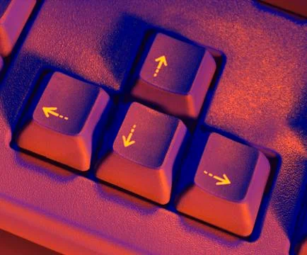 COMPUTER KEYBOARD ARROW KEYS IN CLOSE UP Foto stock