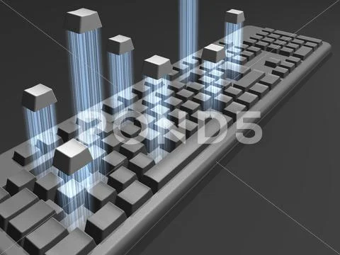 Computer keyboard, artwork Stock Illustration