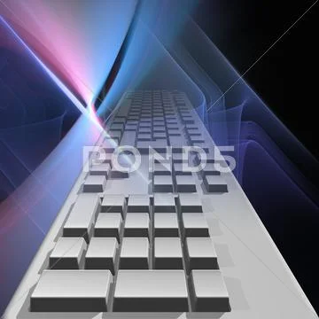 Computer keyboard, artwork Stock Illustration