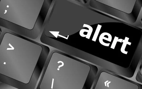 Computer keyboard with attention key alert - business background Stock Illustration