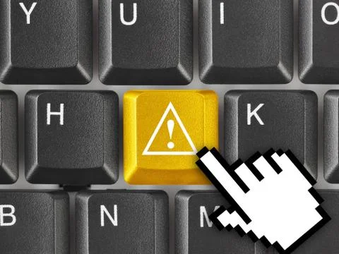 Computer keyboard with attention key Stock Photos