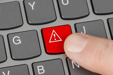 Computer keyboard with attention key Stock Photos