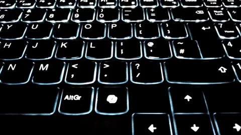 Computer Keyboard with backlite panning video Stock Footage 281917496