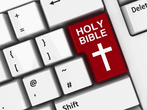 Computer keyboard bible Stock Illustration
