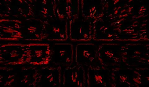 Computer keyboard in black and red colors abstract illustration. Stock Illustration
