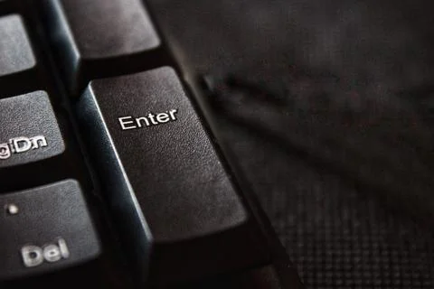 Computer keyboard on black background Фото