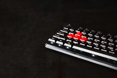 Computer keyboard on black background Stockfoto's