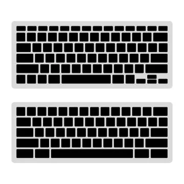 Computer Keyboard Blank Template Set. Vector Иллюстрация