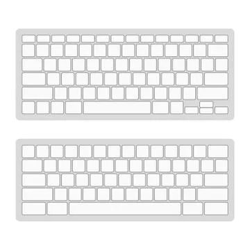 Computer Keyboard Blank Template Set. Vector Stock Illustration
