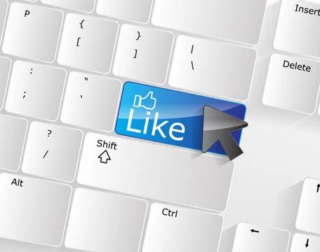 Computer keyboard - blue key like, close-up 스톡 일러스트