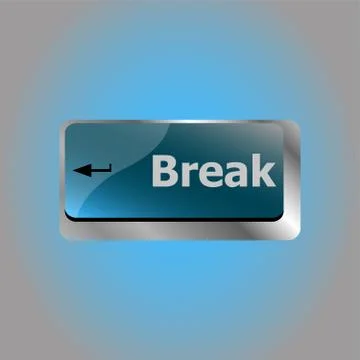 Computer Keyboard with break button, business concept Stock Illustration