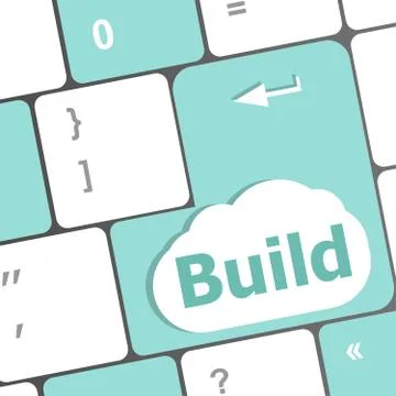 Computer Keyboard with Build button, business concept Stock Illustration