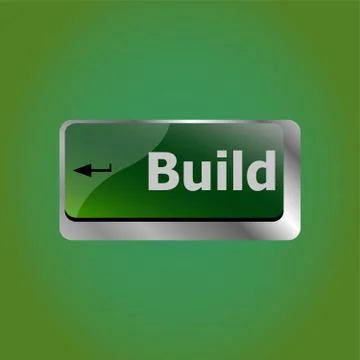 Computer Keyboard with Build button, business concept Stock Illustration