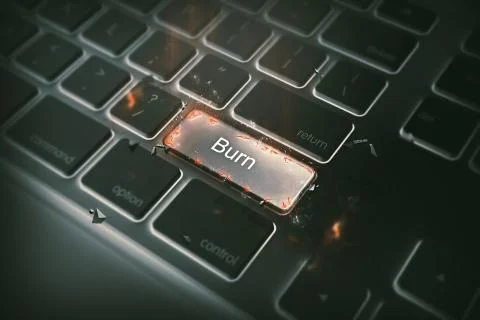Computer keyboard with burn key. business concept Stock Illustration