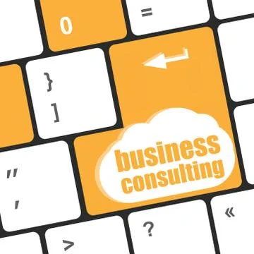 Computer keyboard with business consulting key. business concept Stock Illustration
