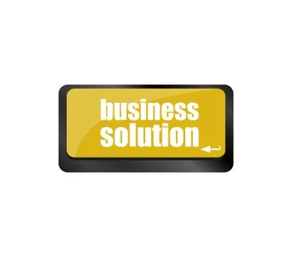 Computer keyboard with business solution key. business concept イラスト素材