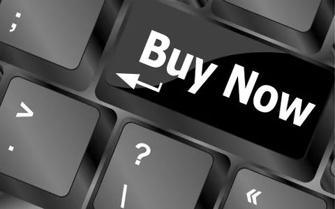 Computer keyboard buy now icon - business concept Stock Illustration