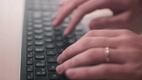 Computer keyboard. The camera is in motion - on dolly Stock Footage 87043063