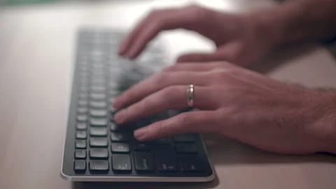 Computer keyboard. The camera is in motion - on dolly Stock Footage 87048027