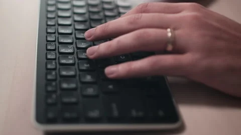 Computer keyboard. The camera is in motion - on dolly Stock Footage 87049150