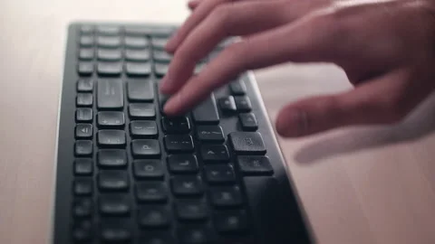 Computer keyboard. The camera is in motion - on dolly Stock Footage 87049720