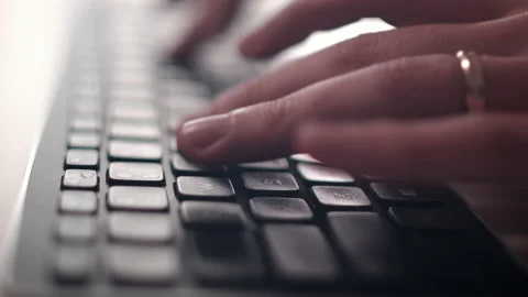 Computer keyboard. The camera is in motion - on dolly Stock Footage 87051566