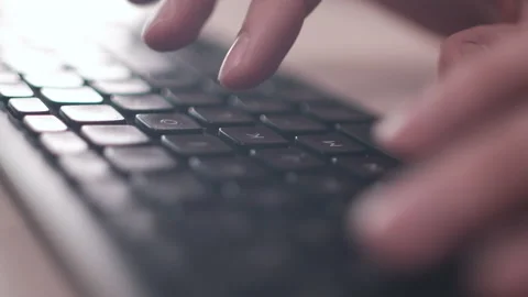 Computer keyboard. The camera is in motion - on dolly Stock Footage 87052326