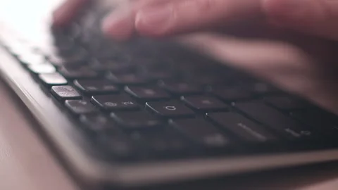 Computer keyboard. The camera is in motion - on dolly Stock Footage 87052910