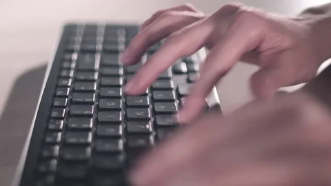 Computer keyboard. The camera is in motion - on dolly Stock-Footage 87348391