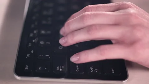 Computer keyboard. The camera is in motion - on dolly Stock-Footage 87352171