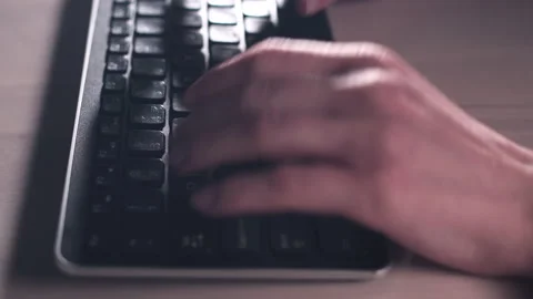 Computer keyboard. The camera is in motion - on dolly Stock-Footage 87352767