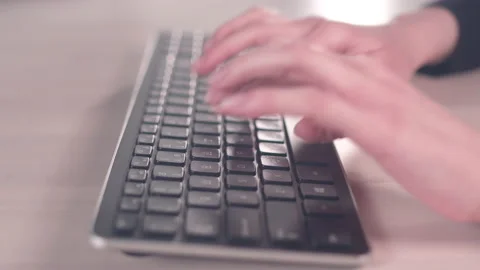 Computer keyboard. The camera is in motion - on dolly Stock Footage 87356655