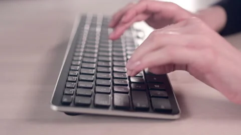 Computer keyboard. The camera is in motion - on dolly Stock Footage 87357951
