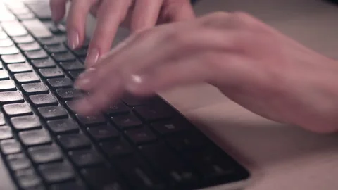 Computer keyboard. The camera is in motion - on dolly Stock Footage 87359540