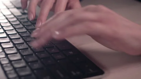 Computer keyboard. The camera is in motion - on dolly Stock Footage 87360030