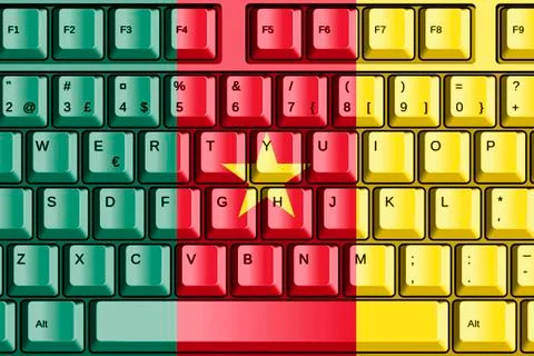 Computer keyboard with cameroon flag concept Stock Illustration