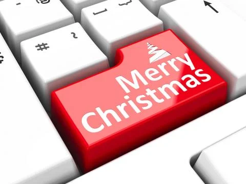 Computer keyboard Christmas Stock Illustration